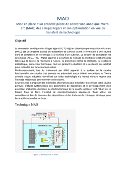 MAO &ndash; Oxydation micro-arc