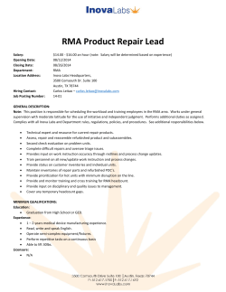 RMA Product Repair Lead