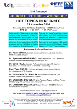 HOT TOPICS IN RFID/NFC - ARC 6 - Région Rhône
