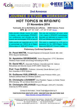 HOT TOPICS IN RFID/NFC - ARC 6 - R&eacute;gion Rh&ocirc;ne