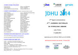 Appel à communications - JDHU 2014