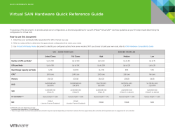 Virtual SAN Hardware Quick Reference Guide
