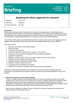 Applying for ethics approval for research