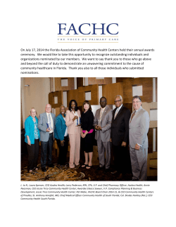 On July 17, 2014 the Florida Association of Community Health