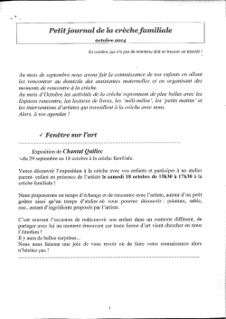 Petit journal de la Crèche familiale Octobre 2014