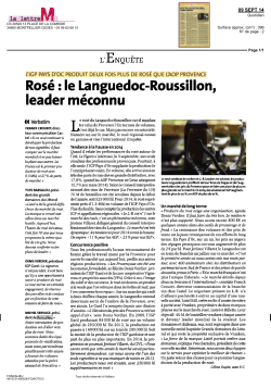 Lettre M Rosé : Le Languedoc-Roussillon, leader méconnu 2014-09