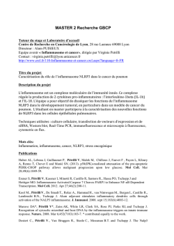 Inflammasome NLRP3 dans le cancer du poumon - Petrilli