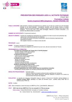 FICHE PRODUIT PRAP 2014