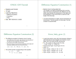 ENGG 1203 Tutorial Difference Equation Construction (1) Difference
