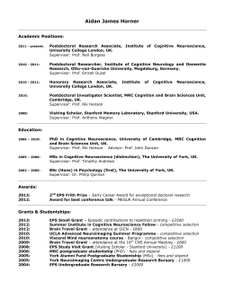 Curriculum Vitae PDF - Institute of Cognitive Neuroscience