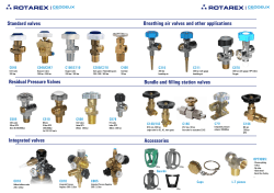 Standard valves Residual Pressure Valves Integrated valves
