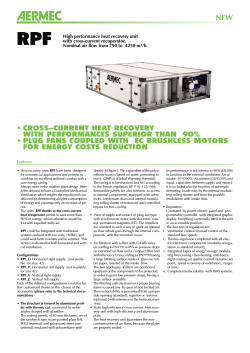 High performance heat recovery unit Aermec RPF with cross