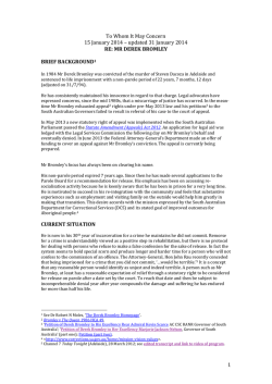 31 January 2014 - Update report by Robyn Milera and Derek Bromley