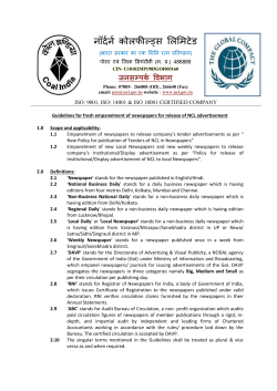 Guidelines for fresh empanelment of newspapers for release of NCL