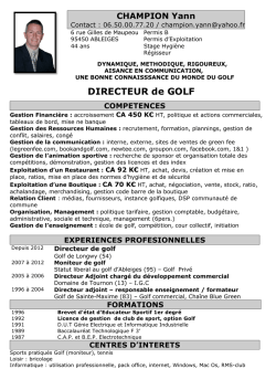 DIRECTEUR de GOLF COMPETENCES