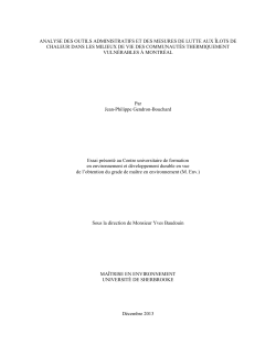 analyse des outils administratifs et des mesures de lutte aux îlots de