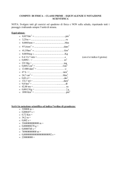 esercizi equivalenze e notazione scientifica
