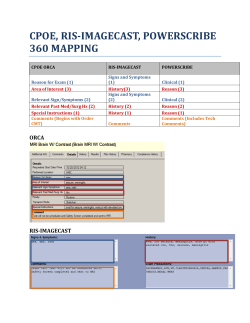 CPOE, RIS-IMAGECAST, POWERSCRIBE 360 MAPPING
