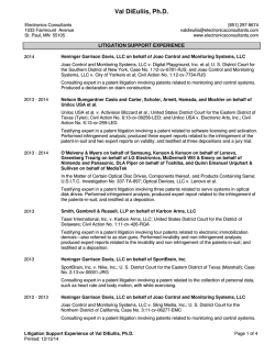 Expert Witness Case List (PDF)