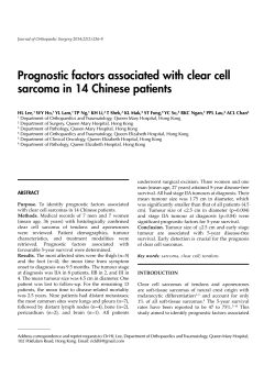 Prognostic factors associated with clear cell sarcoma in 14 Chinese