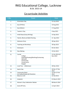 Co-curricular Activities B.Ed. 2013-14