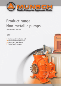 Product range Non-metallic pumps - MUNSCH Chemie