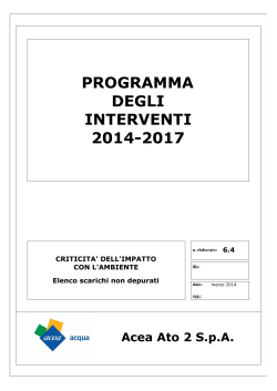 Acea Ato 2 SpA PROGRAMMA DEGLI INTERVENTI 2014-2017