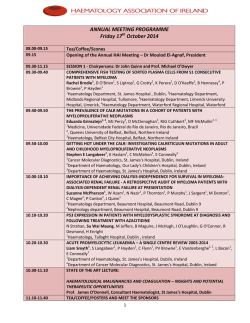 download full programme here - Haematology Association of Ireland