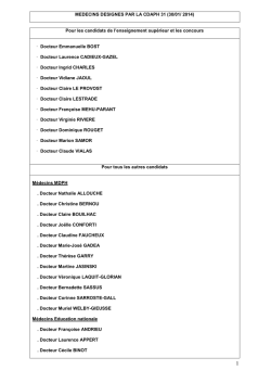 Liste des médecins désignés en CDAPH