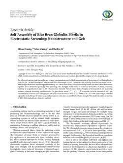 Self-Assembly of Rice Bran Globulin Fibrils in Electrostatic