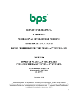 REQUEST FOR PROPOSAL to PROVIDE a PROFESSIONAL