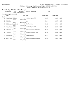 Session 11 - Results - Singapore Swimming Association