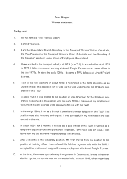 Statement of Peter Biagini dated 20 August 2014 [PDF 86KB]