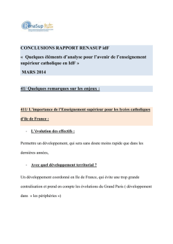 CONCLUSIONS RAPPORT RENASUP idF