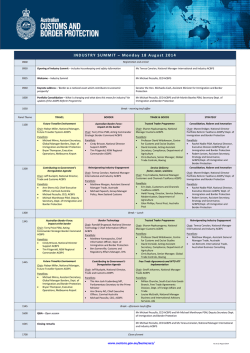 Industry Summit program - Australian Customs Service