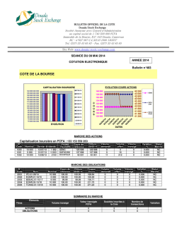 COTE DE LA BOURSE - Douala Stock Exchange