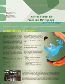 AFPaD Newsletter Issue2 - Volume1 - 2014