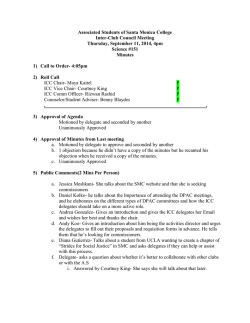 INTER-CLUB COUNCIL Minutes 9/11/14