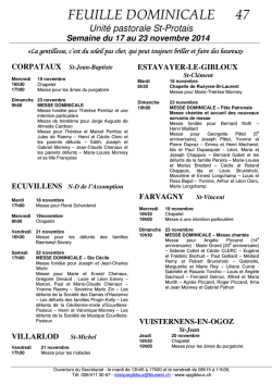 FEUILLE DOMINICALE 47 - unite pastorale du gibloux