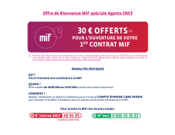 Offre de Bienvenue MIF spéciale Agents SNCF