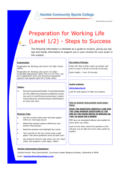 Preparation for Working Life (Level 1/2)