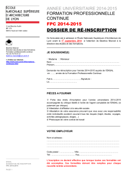 Dossier de r&eacute;-inscription 2014-2015
