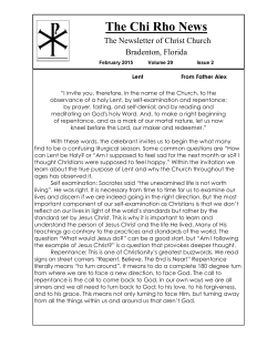 JANUARY 2015 CHI RHO - Christ Episcopal Church