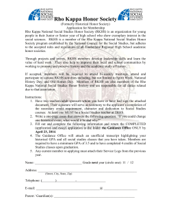 Rho Kappa Honor Society Application