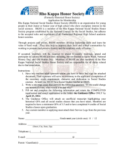 Rho Kappa Honor Society Application