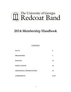2014 RCB Handbook - Final - The University of Georgia Bands