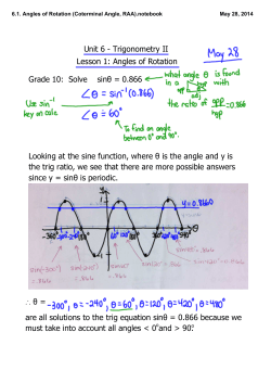6.1. Angles of Rotation (Coterminal Angle, RAA).notebook