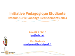 Initiative P&eacute;dagogique Etudiante