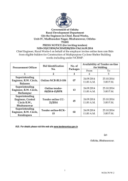 Government of Odisha Rural Development Department O/o the