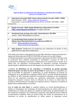 Ecole Doctorale RP2E - Master Chimie Montpellier